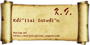 Kállai István névjegykártya